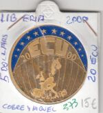 CRM0373 MEDALLA LIBERIA 5 DOLARES 20 ECUS SIN CIRCULAR