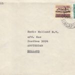 CRCAR336 CARTA AVION SELLO PAISES BAJOS  MATASELLADO CON PAQUEBOT SINGAPORE 23-06-1975