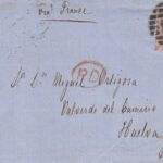 CRCAR337 FRONTAL DE CARTA DE LONDRES A VALVERDE DEL CAMINO CON SELLO 96 PARRILLA 12 Y MARCA PD  EN ROJO