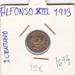 CRE1694 MONEDA ESPAÑA ALFONSO XIII 1 CENTIMOS 1913