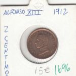 CRE1696 MONEDA ESPAÑA ALFONSO XIII 2 CENTIMOS 1912