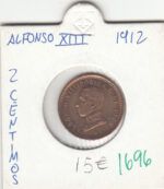 CRE1696 MONEDA ESPAÑA ALFONSO XIII 2 CENTIMOS 1912