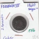 CRE1716 MONEDA ESPAÑA FERNANDO VII 2 MARAVEDIS 1830 SEGOVIA