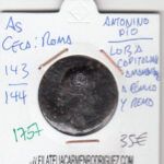 CRE1757 As Roma Antonino Pío/Loba Capitolina 143-144