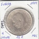 E5792 MONEDAS SUECIA 5 CORONAS 1959 MBC PLATA