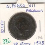 CRE0386 MONEDA ESPAÑA ALFONSO XII 10 CENTIMOS 1878