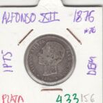 CRE0433 MONEDA ESPAÑA ALFONSO XII 1 PESETA 1876 PLATA