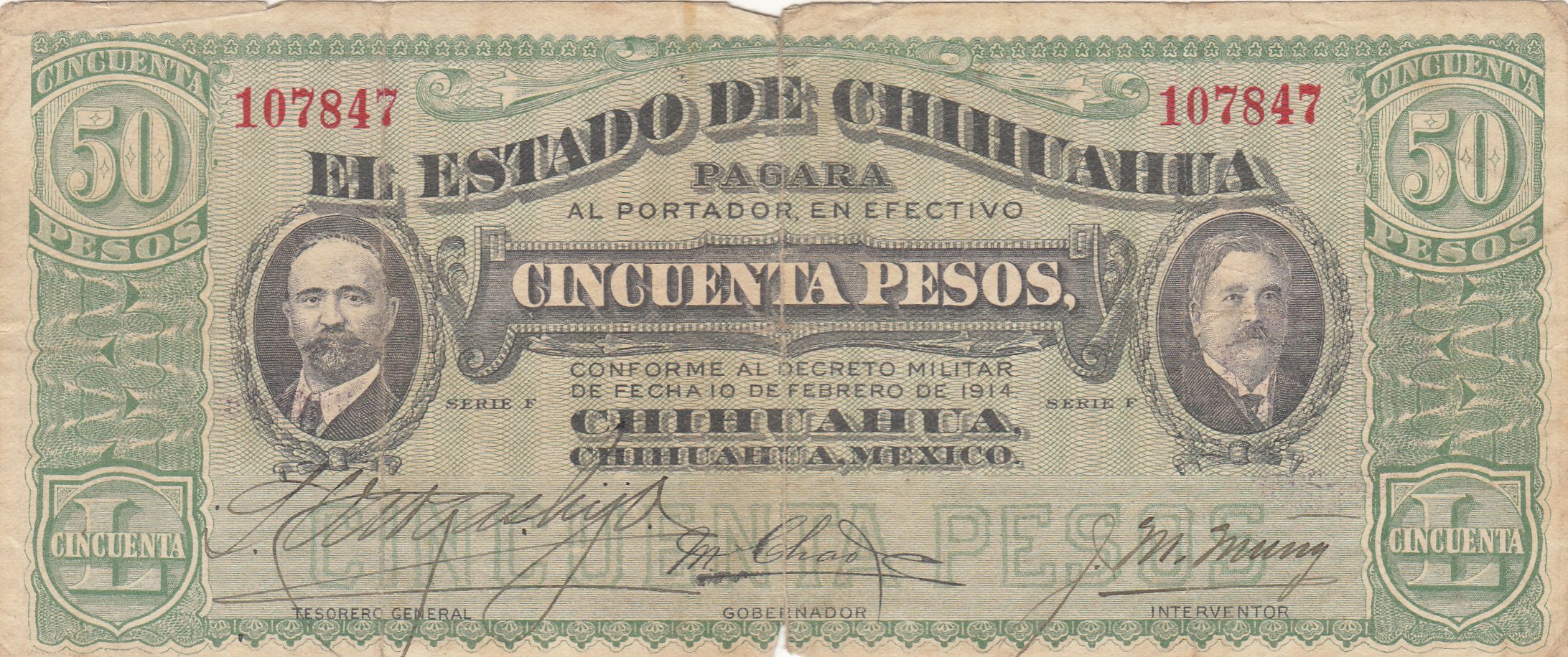 imagen-13-12255.jpg CRBX246 BILLETE MEXICO 50 PESOS 1914 BC - Imagen 1