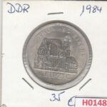 H0148 MONEDA ALEMANIA DDR 5 MARCOS 1984 SIN CIRCULAR