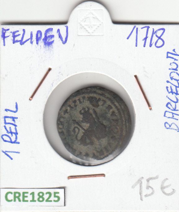 imagen-13-12363.jpg CRE1825 MONEDA ESPAÑA FELIPE V 1 REAL 1718 BARCELONA - Imagen 1