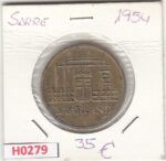 H0279 MONEDA SARRE 5 FUNFZIG 1954 EBC
