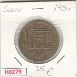 H0279 MONEDA SARRE 5 FUNFZIG 1954 EBC