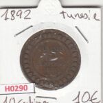 H0290 MONEDA TUNEZ 10 CENTIMOS 1892 BC