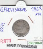 CRE1860 MONEDA ESPAÑA GOBIERNO PROVISIONAL 50 CENTIMOS PLATA