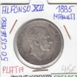 CRE1863 MONEDA ESPAÑA ALFONSO XII 50 CENTAVOS DE PESO 1885 MANILA PLATA