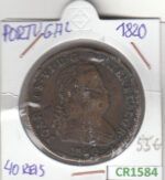 CR1584 MONEDA PORTUGAL 40 REIS 1820 MC