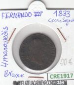 CRE1917 MONEDA ESPAÑA FERNANDO VII 4 MARAVEDIS 1833 SEGOVIA