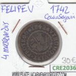 CRE2036 MONEDA ESPAÑA FELIPE V 4 MARAVEDIS 1742 SEGOVIA