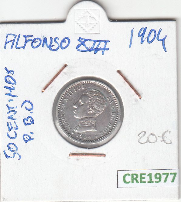 imagen-13-12870.jpg CRE1977 MONEDA ESPAÑA ALFONSO XIII 50 CENTIMOS 1904 PLATA - Imagen 1