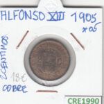 CRE1990 MONEDA ESPAÑA ALFONSO XIII 2 CENTIMOS 1905
