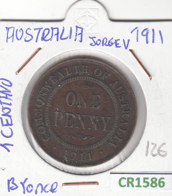 imagen-13-12917.jpg CR1586 MONEDA AUSTRALIA JORGE V 1 CENTIMO 1911 BRONCE BC - Imagen 1