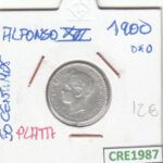 CRE1987 MONEDA ESPAÑA ALFONSO XIII 50 CENTIMOS 1900 PLATA