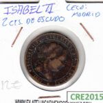 CRE2015 MONEDA ESPAÑA ISABEL II 2 CENTIMOS DE ESCUDO 1867 MADRID