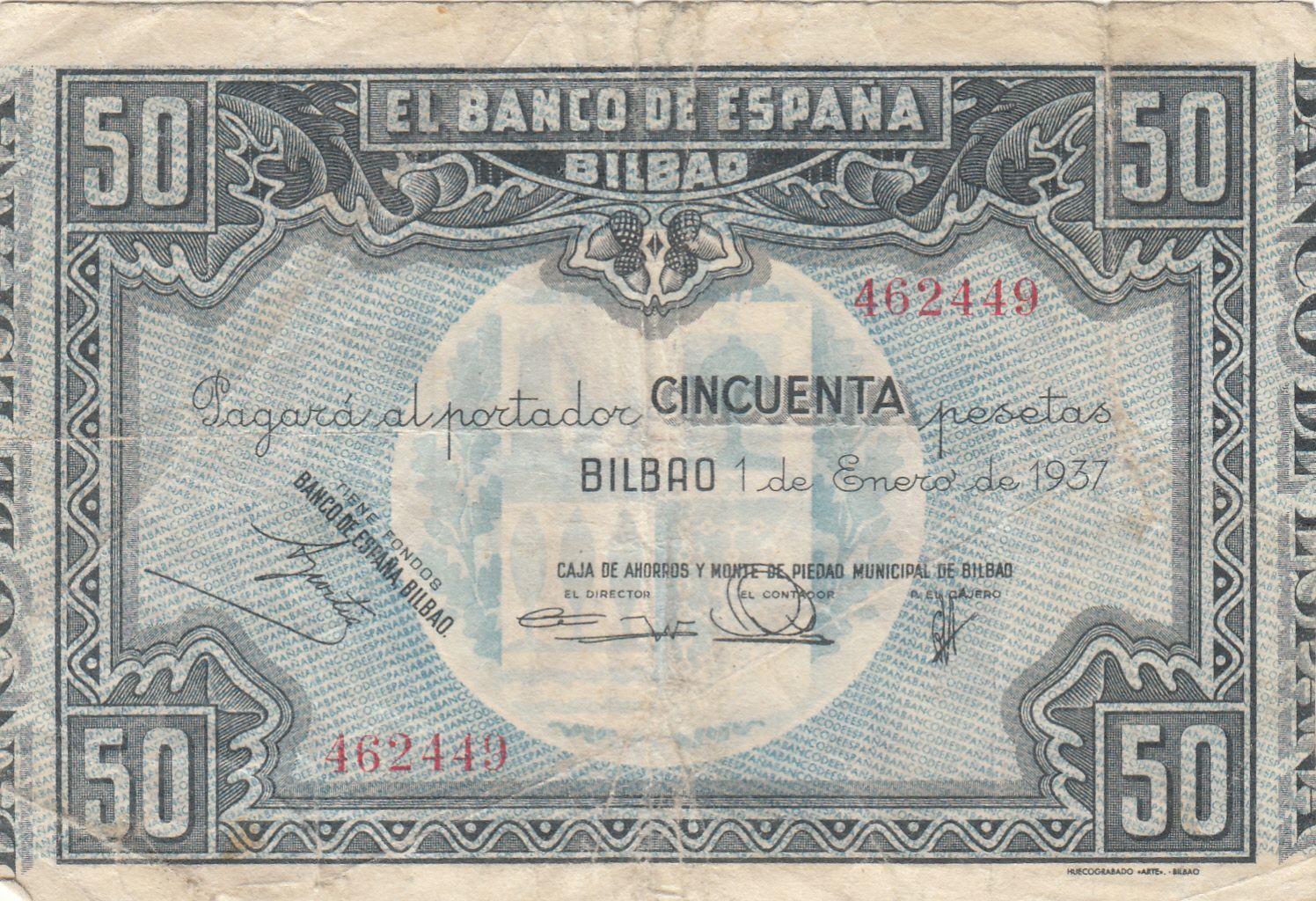 imagen-13-12967.jpg CRBS0850 BILLETE ESPAÑA 50 PESETAS 1937 BILBAO BC - Imagen 1