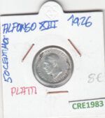 CRE1983 MONEDA ESPAÑA ALFONSO XIII 50 CENTIMOS 1926 PLATA