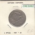 CRE2092 MONEDA ESPAÑA FRANCO 5 PESETAS 1957 62 MBC