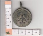 CRM0496 MEDALLA RELIGIOSA VIRGEN DE MONTSERRAT - SAN BENITO SIGLO XVIII-XIX DE BRONCE MBC