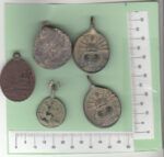 CRM0511 LOTE DE 5 MEDALLA RELIGIOSA A IDENTIFICAR BC