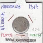 CR1614 MONEDA MARRUECOS 0,5 DIRHAM 1317 PLATA BC