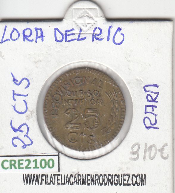 imagen-13-13181.jpg CRE2100 MONEDA ESPAÑA LORA DEL RIO 25 CTS RARA MBC - Imagen 1
