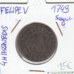 CRE2330 MONEDA ESPAÑA FELIPE V 4 MARAVEDIS 1743 SEGOVIA