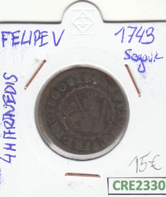 imagen-13-13791.jpg CRE2330 MONEDA ESPAÑA FELIPE V 4 MARAVEDIS 1743 SEGOVIA - Imagen 1