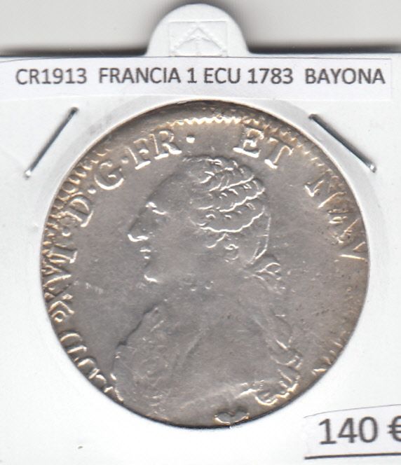imagen-13-13877.jpg CR1913 MONEDA FRANCIA 1 ECU 1783 PLATA BAYONA - Imagen 1