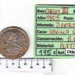 CRBAN296 MONEDA ESPAÑA 2 REALES 1805 CARLOS IV SEVILLA