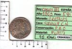 CRBAN303 MONEDA ESPAÑA 2 REALES 1805 CARLOS IV SEVILLA