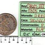 CRBAN304 MONEDA ESPAÑA 2 REALES 1805 CARLOS IV SEVILLA