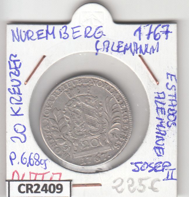 imagen-13-14557.jpg CR2409 MONEDA ALEMANIA 20 KREUZER 1767 PLATA - Imagen 1