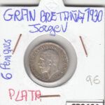 CR2464 MONEDA GRAN BRETAÑA 6 PENIQUES 1930 PLATA
