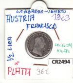 CR2494 MONEDA AUSTRIA 1/2 LIRA 1823 PLATA