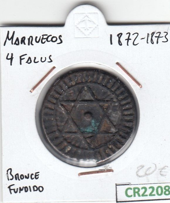 imagen-13-15131.jpg CR2208 MONEDA MARRUECOS 4 FALUS 1872-1873 BRONCE FUNDIDO - Imagen 1