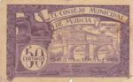 CRBL0075 BILLETE ESPAÑA CONSEJO MUNICIPAL MURCIA 50 CTS CON ROTURA