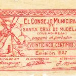 CRBL0089 BILLETE ESPAÑA CONSEJO MUNICIPAL STA CRUZ DE MUDELA 25 CTS 1937