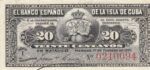 CRBX0330 BILLETE CUBA 20 CENTAVOS 1897 SIN CIRCULAR