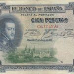 CRBS1065 BILLETE ESPAÑA 100 PESETAS 1925 CON RESELLO USADO
