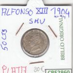 CRE2860 MONEDA ESPAÑA ALFONSO XIII 50 CENTIMOS 1904 *0*4 SMV PLATA BRILLO ORGINAL