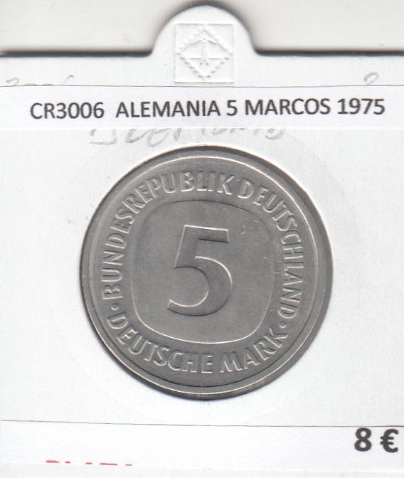 imagen-13-15941.jpg CR3006 MONEDA ALEMANIA 5 MARCOS 1975 BC - Imagen 1